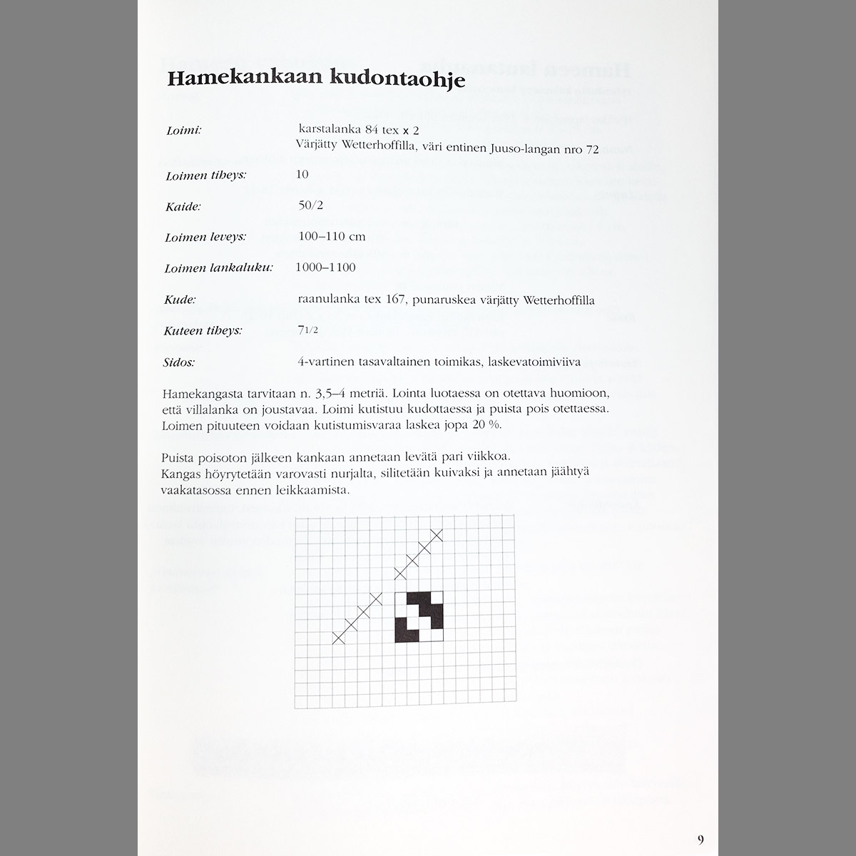 Perniön muinaispuku valmistusohjeet vihko esimerkkisivu