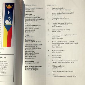 Vuoden 2025 Hakastarolainen no 53 Salo-Uskelan Seura sisällys